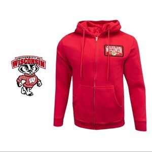 NWT Wisconsin Badgers Red 2020 Rose Bowl Full Zip Hooded Sweatshirt